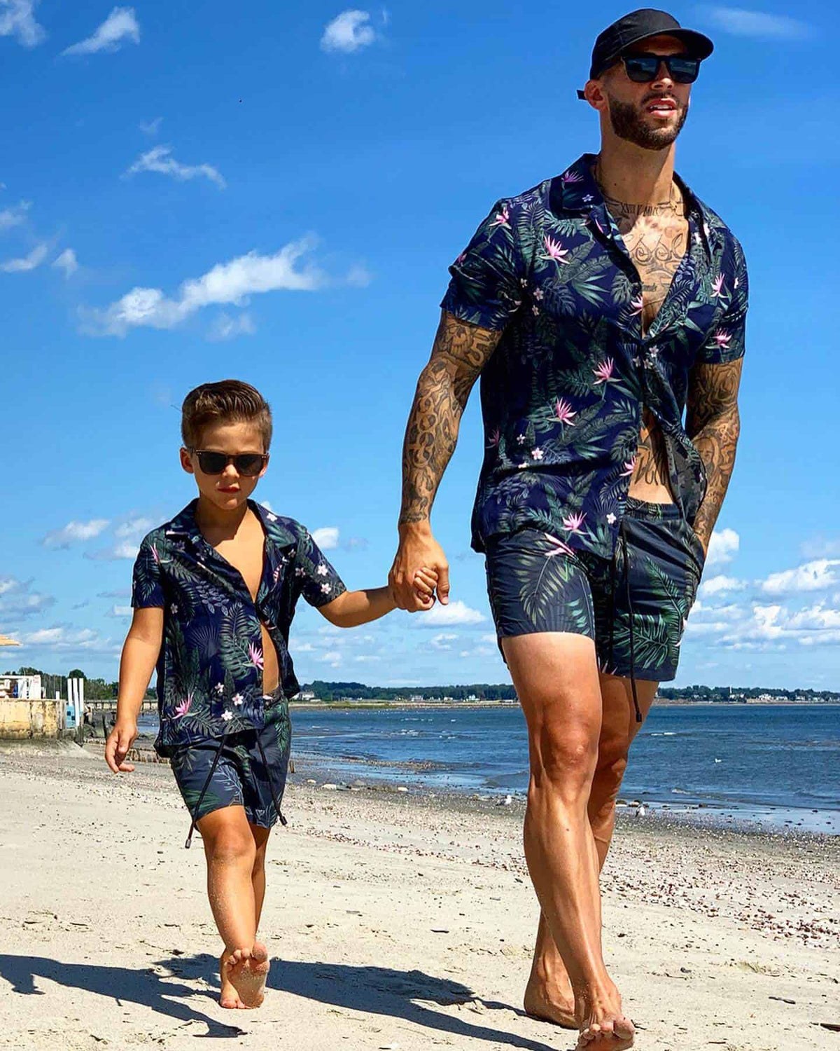 MANCUBERS WEARING OUR TROPICAL RESORT SHIRTS AND SWIMSHORTS