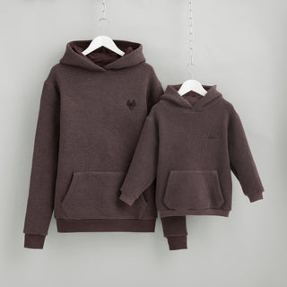 Father and son matching hoodies