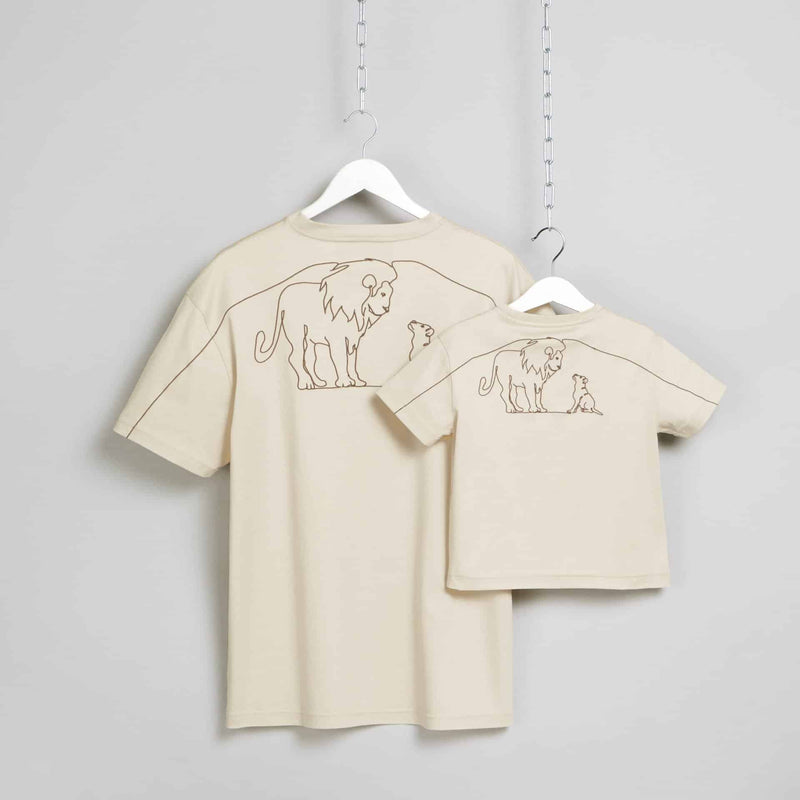 Matching Father & Son T-shirts MANCUB Lion Doodle Emroidery