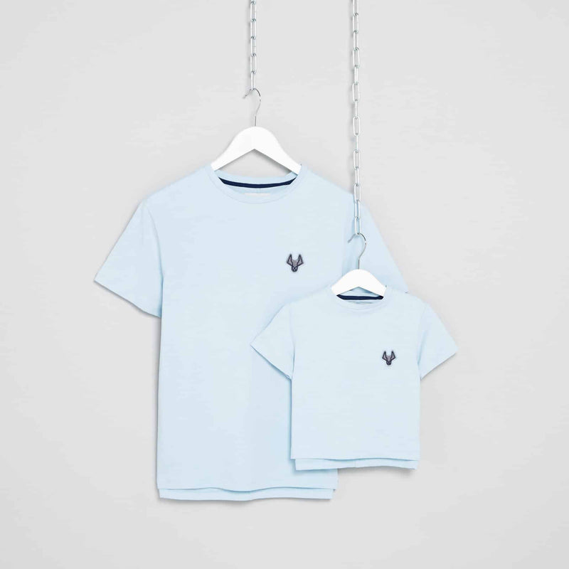 Matching Blue T-shirts for father & son
