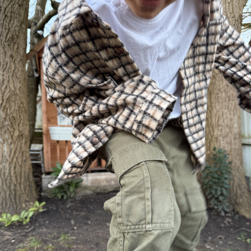 Brown Checked Overshirts
