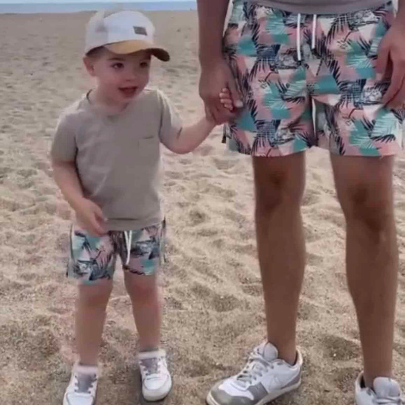 Pastel Palm Swim Shorts