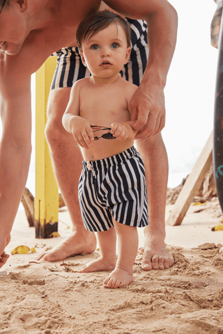 Cabana Navy Stripe Swim Shorts