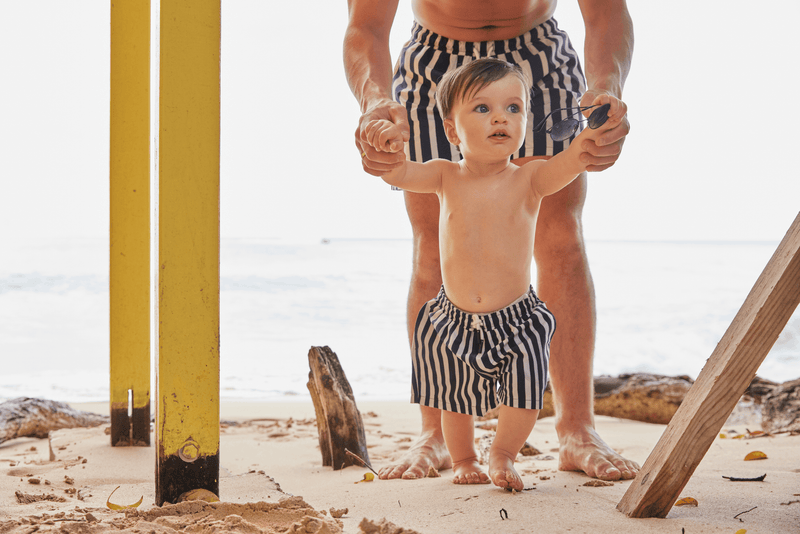Cabana Navy Stripe Swim Shorts