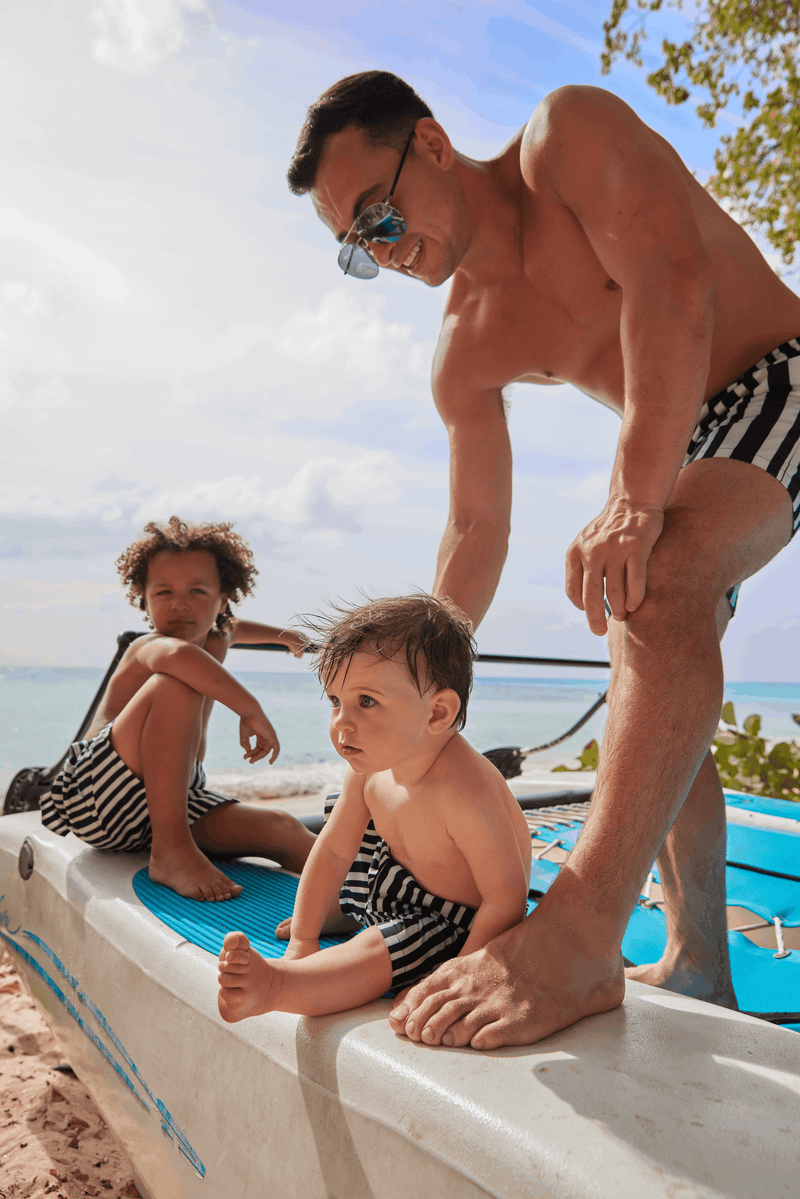 Cabana Navy Stripe Swim Shorts