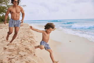 Cabana Navy Stripe Swim Shorts