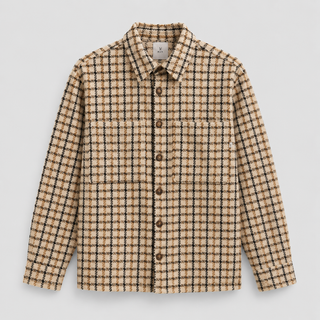 Brown Checked Overshirt  - Man Size