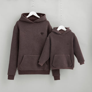 Quilted Hoodies In Chocolate Brown