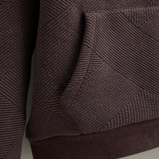 Quilted Hoodies In Chocolate Brown