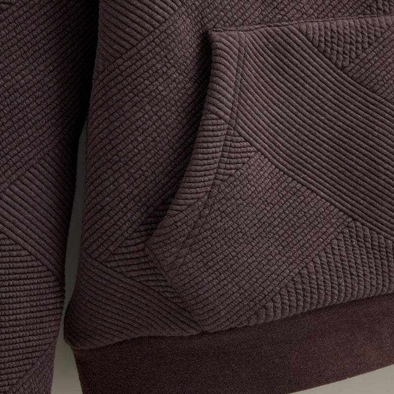 Quilted Hoodies In Chocolate Brown