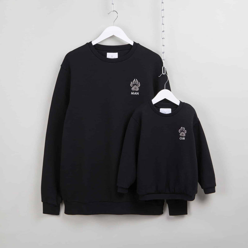 Matching Dad & Son Black Sweatshirts