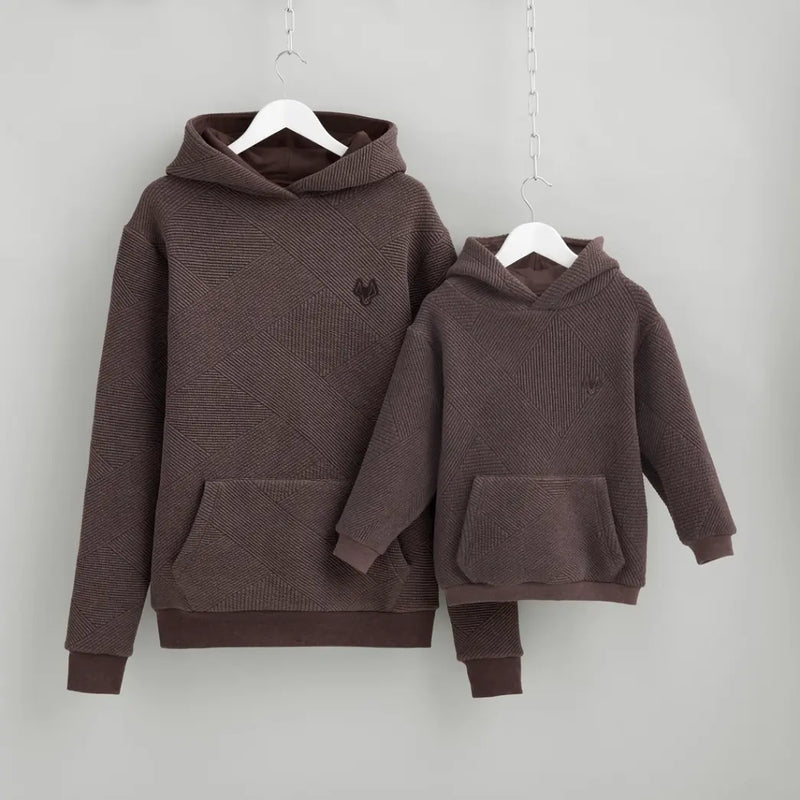 Quilted Hoodies In Chocolate Brown