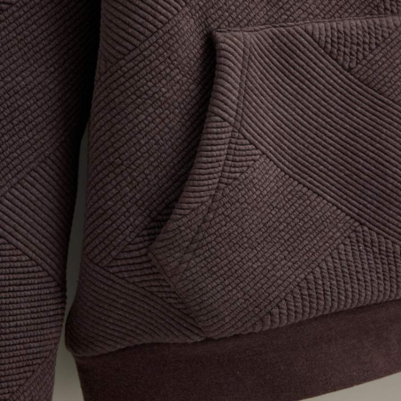 Quilted Hoodies In Chocolate Brown