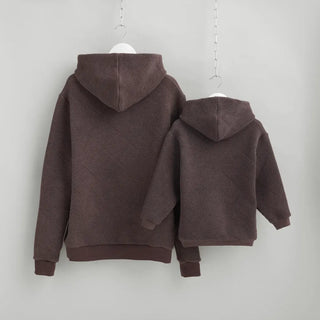 Quilted Hoodies In Chocolate Brown