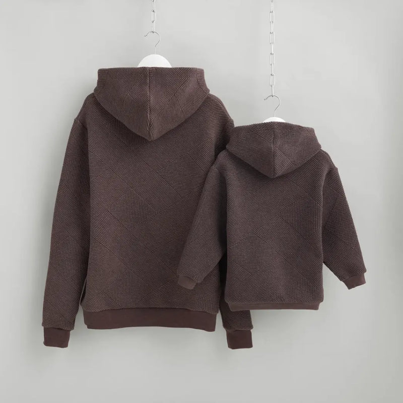 Quilted Hoodies In Chocolate Brown