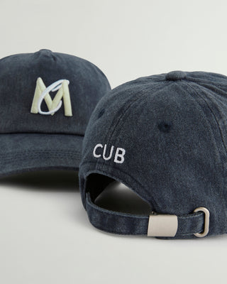 Boys’ washed navy MANCUB baseball cap with CUB embroidery