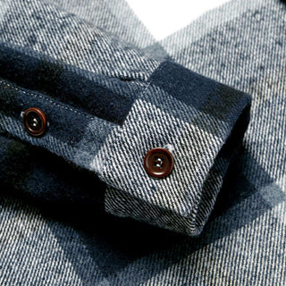 Navy & Ecru Checked Flannel Overshirts (only CUB sizes left)