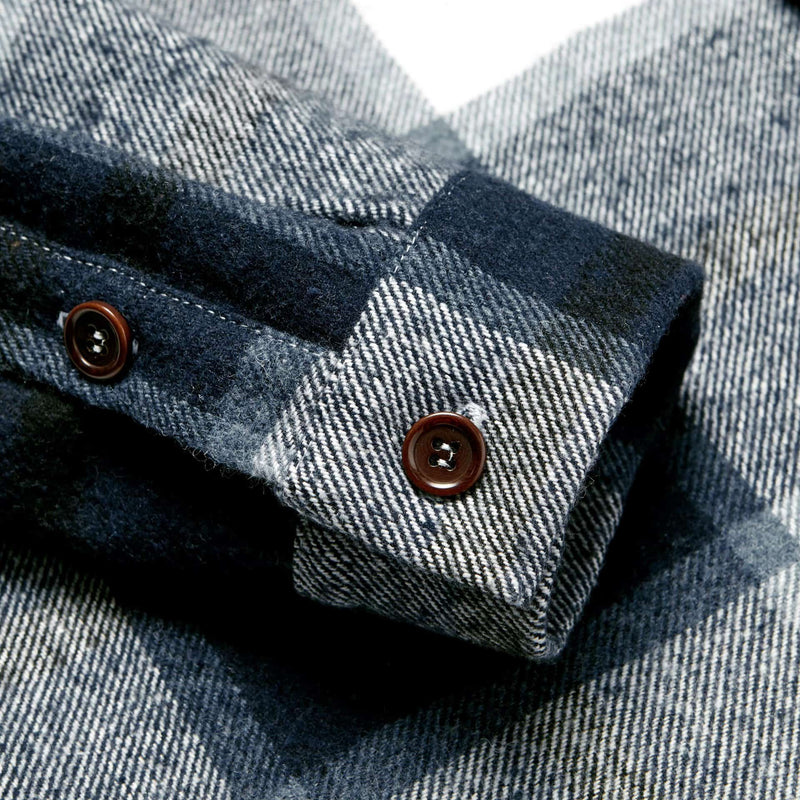 Navy & Ecru Checked Flannel Overshirts (only CUB sizes left)