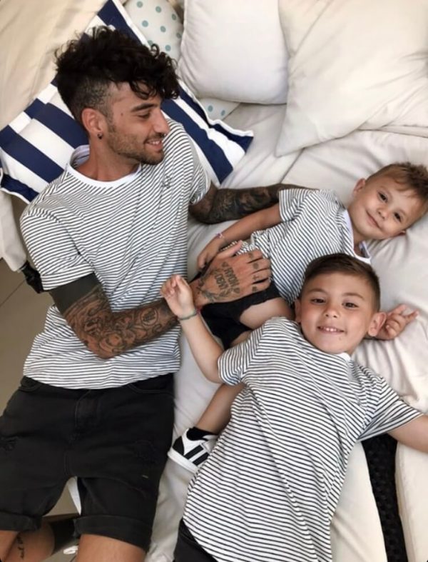 Matching Father and Son striped t-shirts
