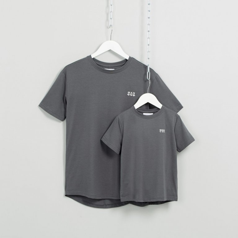 Matching Man & Cub T-shirts in Charcoal | MANCUB | Style Inherited