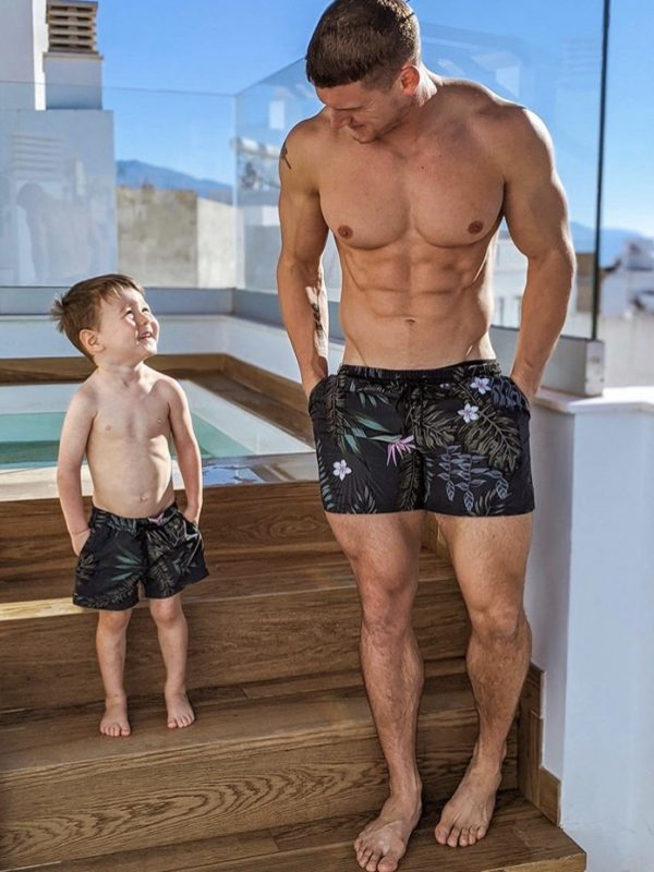 Matching dad and son trunks