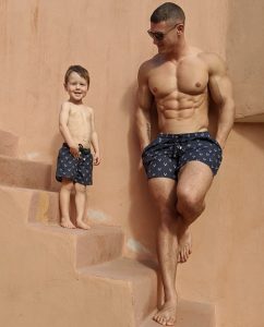 Matching dad and son trunks