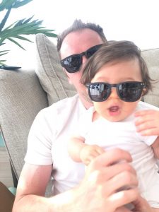 Matching father and son sunglasses