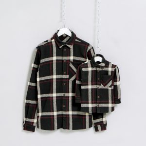 Black White and Red checked shirts